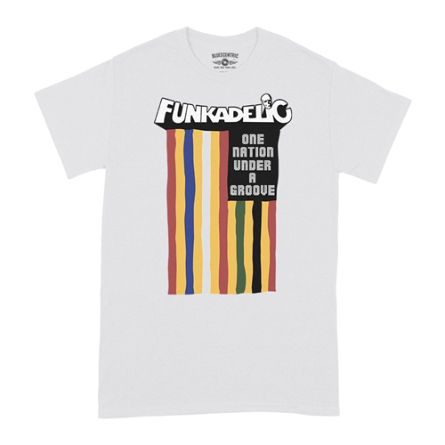 Funkadelic One Nation Under a Groove Flag T-Shirt - Classic Heavy Cotton - classicwhite