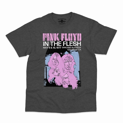 Pink Floyd In The Flesh T-Shirt - Classic Heavy Cotton - classicheathergrey