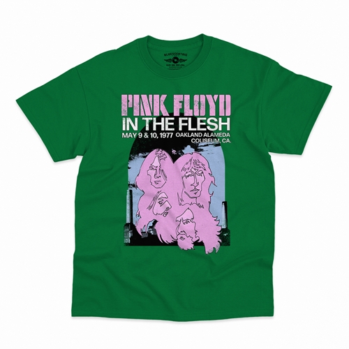 Pink Floyd In The Flesh T-Shirt - Classic Heavy Cotton - classickellygreen