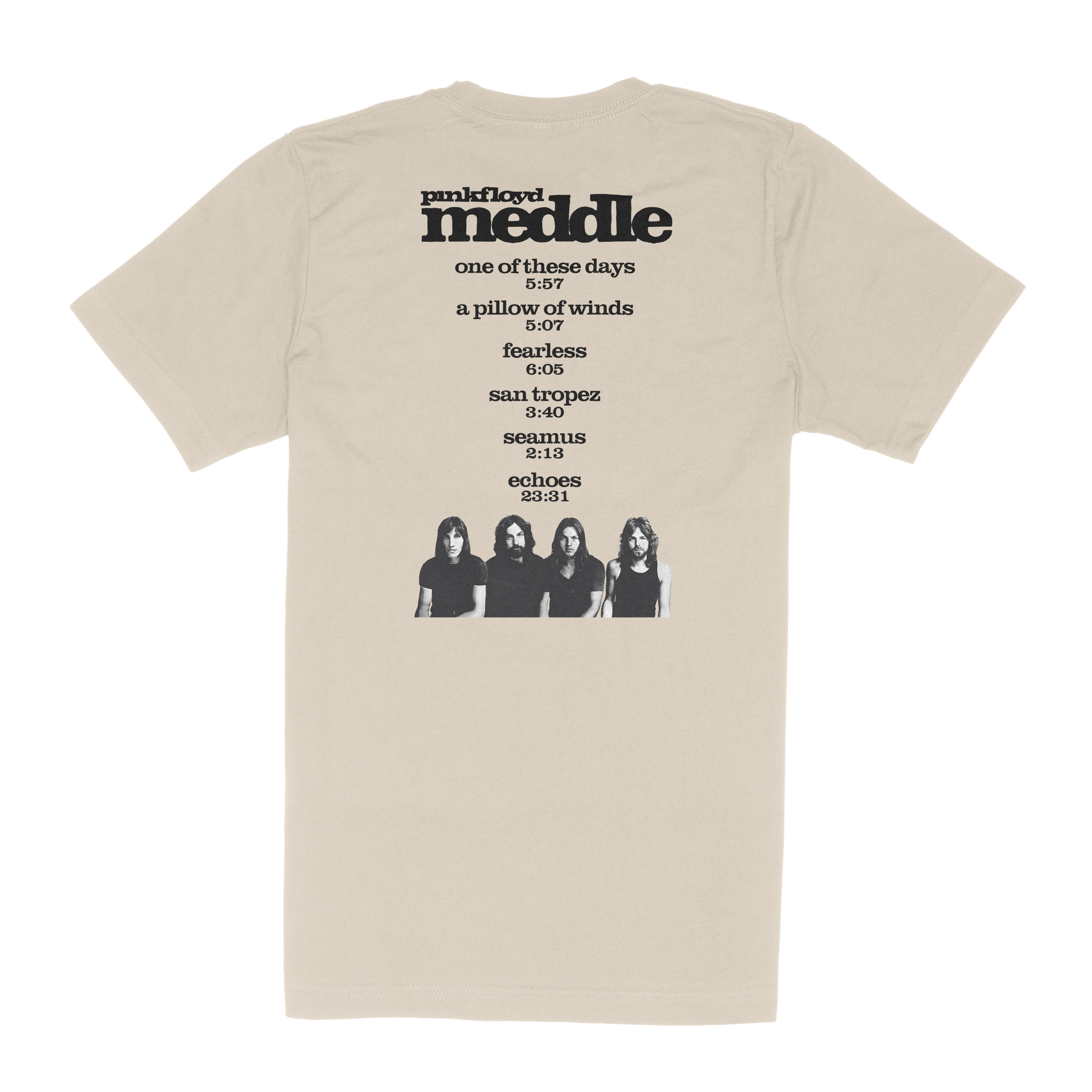 Pink Floyd Meddle Double Sided T-Shirt - Lightweight Vintage Style - vintagecream