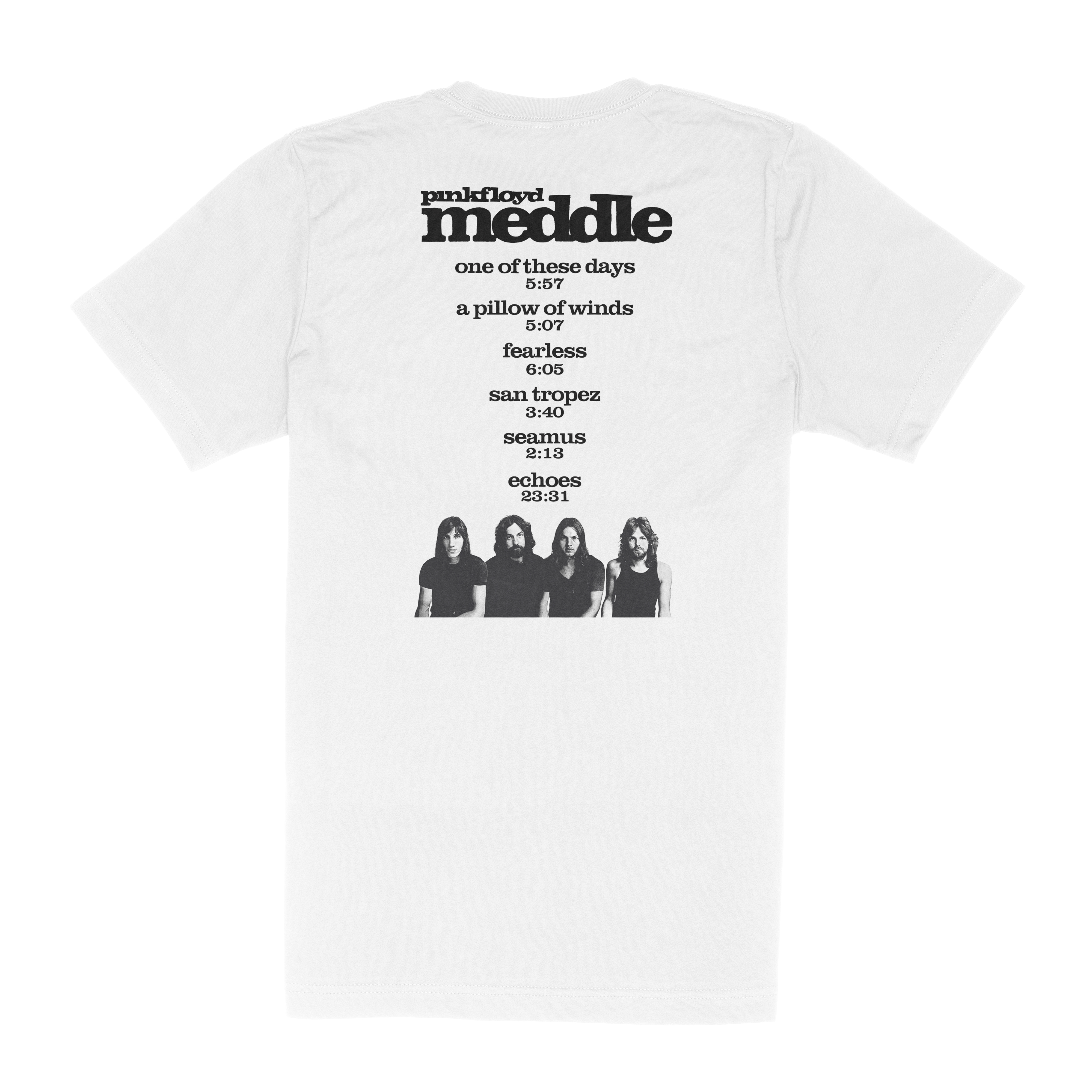Pink Floyd Meddle Double Sided T-Shirt - Lightweight Vintage Style - vintagewhite
