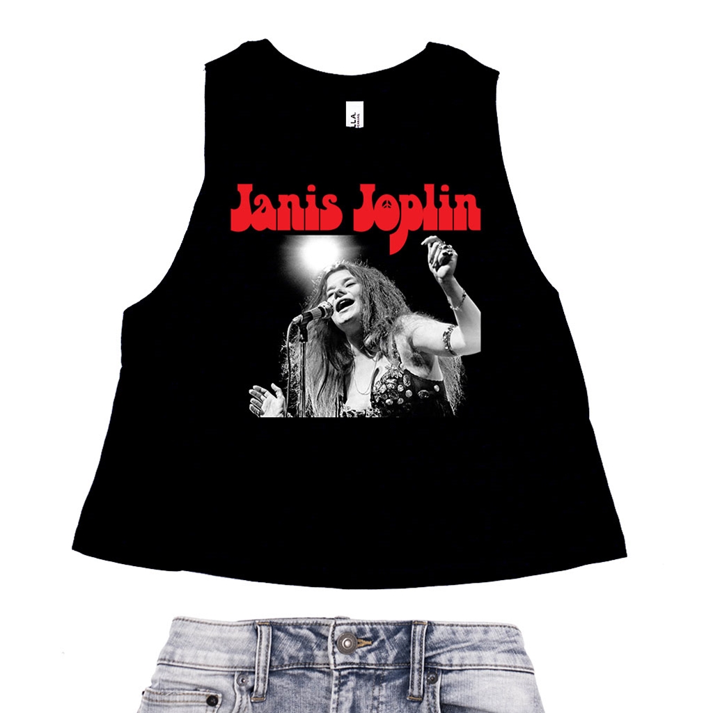Janis Joplin Vintage Concert Racerback Crop Top - Women