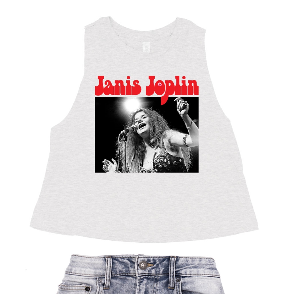 Janis Joplin Vintage Concert Racerback Crop Top - Women