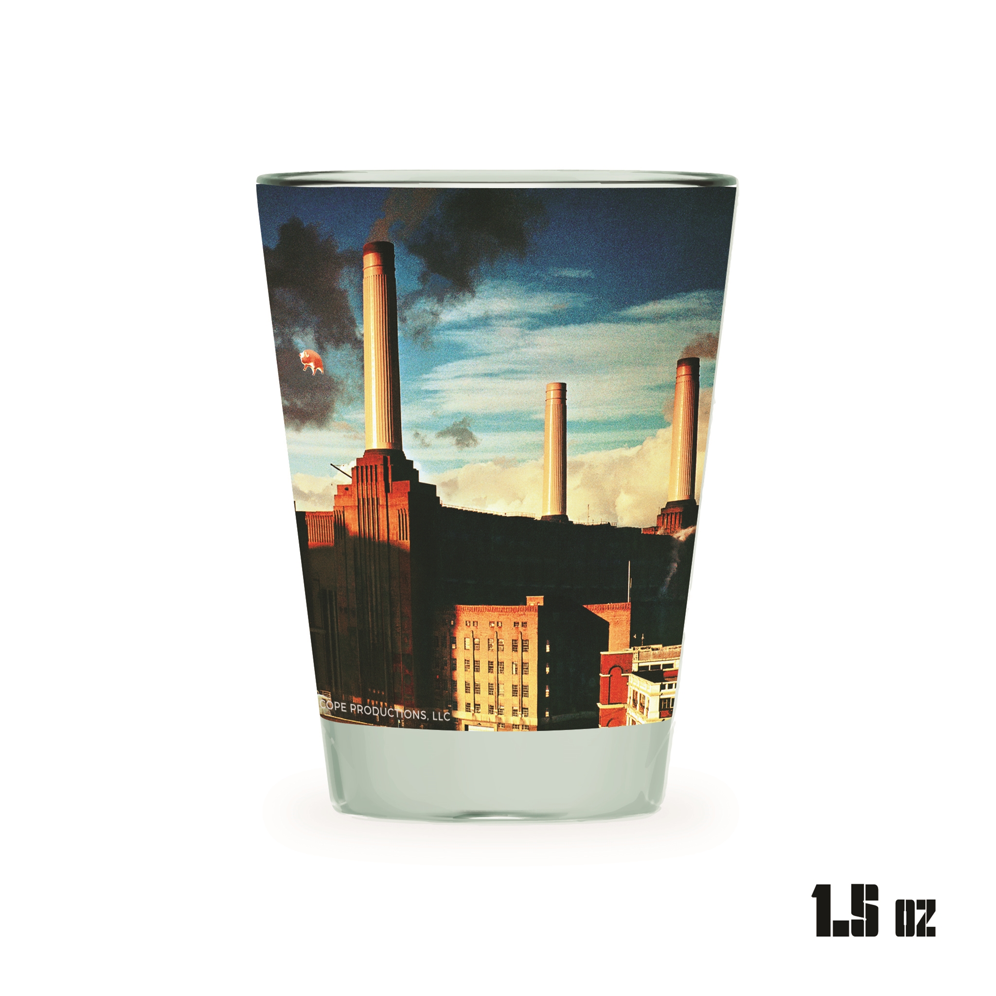 1 Shot Glass Pink Floyd Ceramic Shot Glass Black W/ Pig NEW