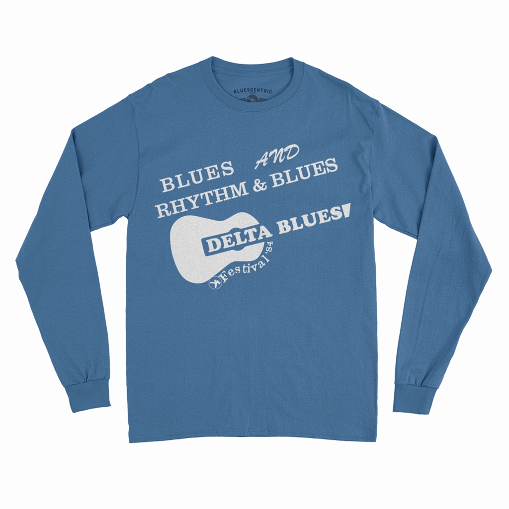 Small Batch Ltd Edition Delta Blues Fest 1984 Reissue Long Sleeve T-Shirt - longsleeveblue