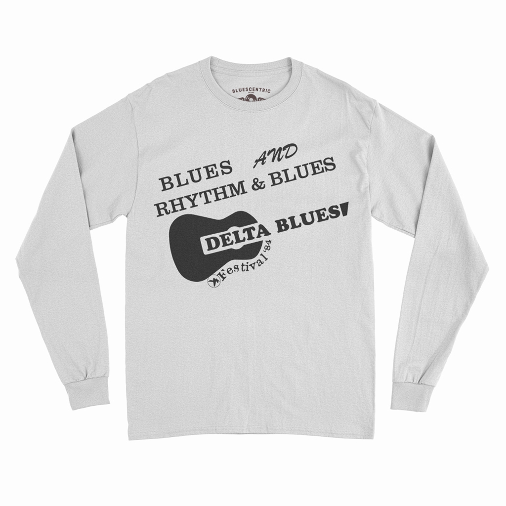 Small Batch Ltd Edition Delta Blues Fest 1984 Reissue Long Sleeve T-Shirt - longsleevewhite
