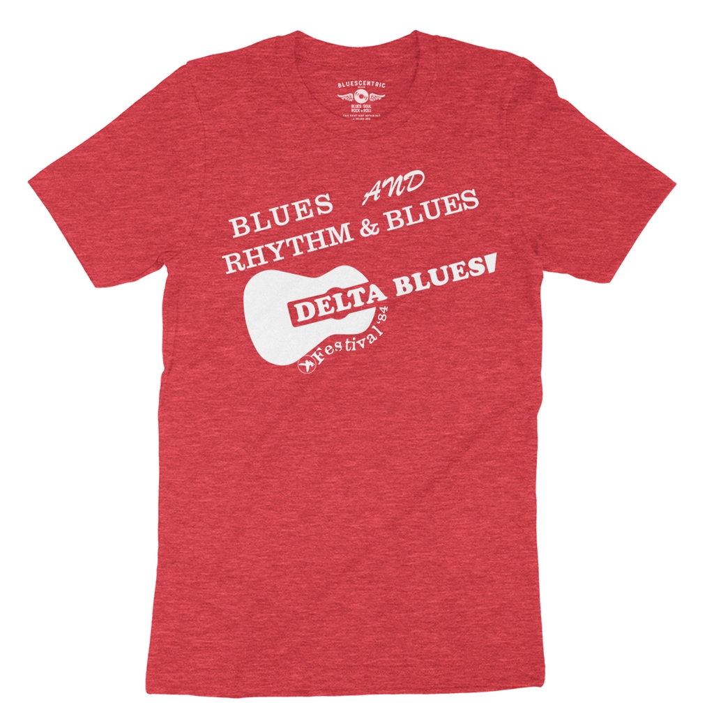 Small Batch Ltd Edition Delta Blues Fest 1984 Reissue T-Shirt - Lightweight Vintage Style - heatherredrocks