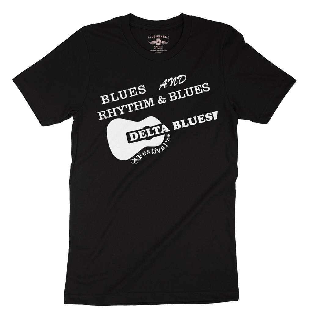 Small Batch Ltd Edition Delta Blues Fest 1984 Reissue T-Shirt - Lightweight Vintage Style - vintageblack