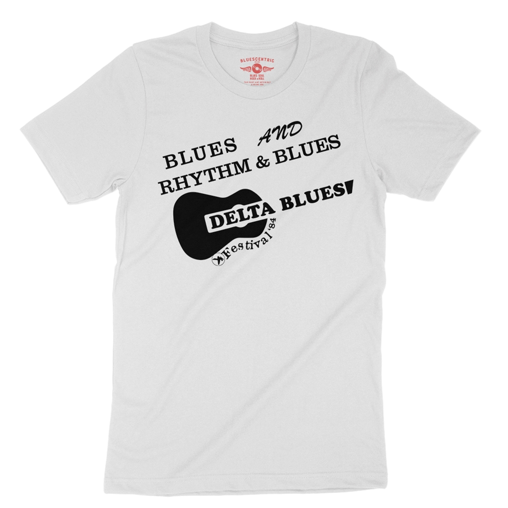 Small Batch Ltd Edition Delta Blues Fest 1984 Reissue T-Shirt - Lightweight Vintage Style - white