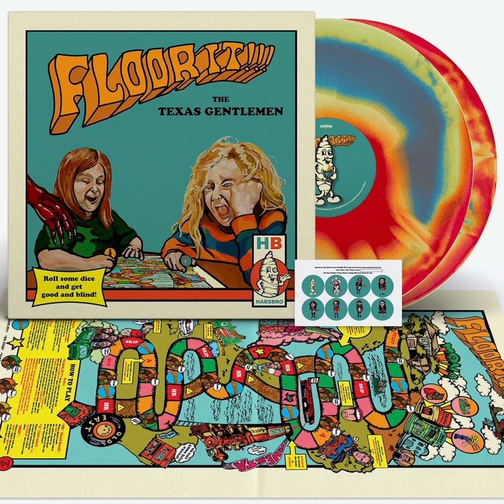 The Texas Gentlemen - Floor It Vinyl Record (New, Red/Cream/Blue Tri-Color Vinyl, Incl. Board Game)