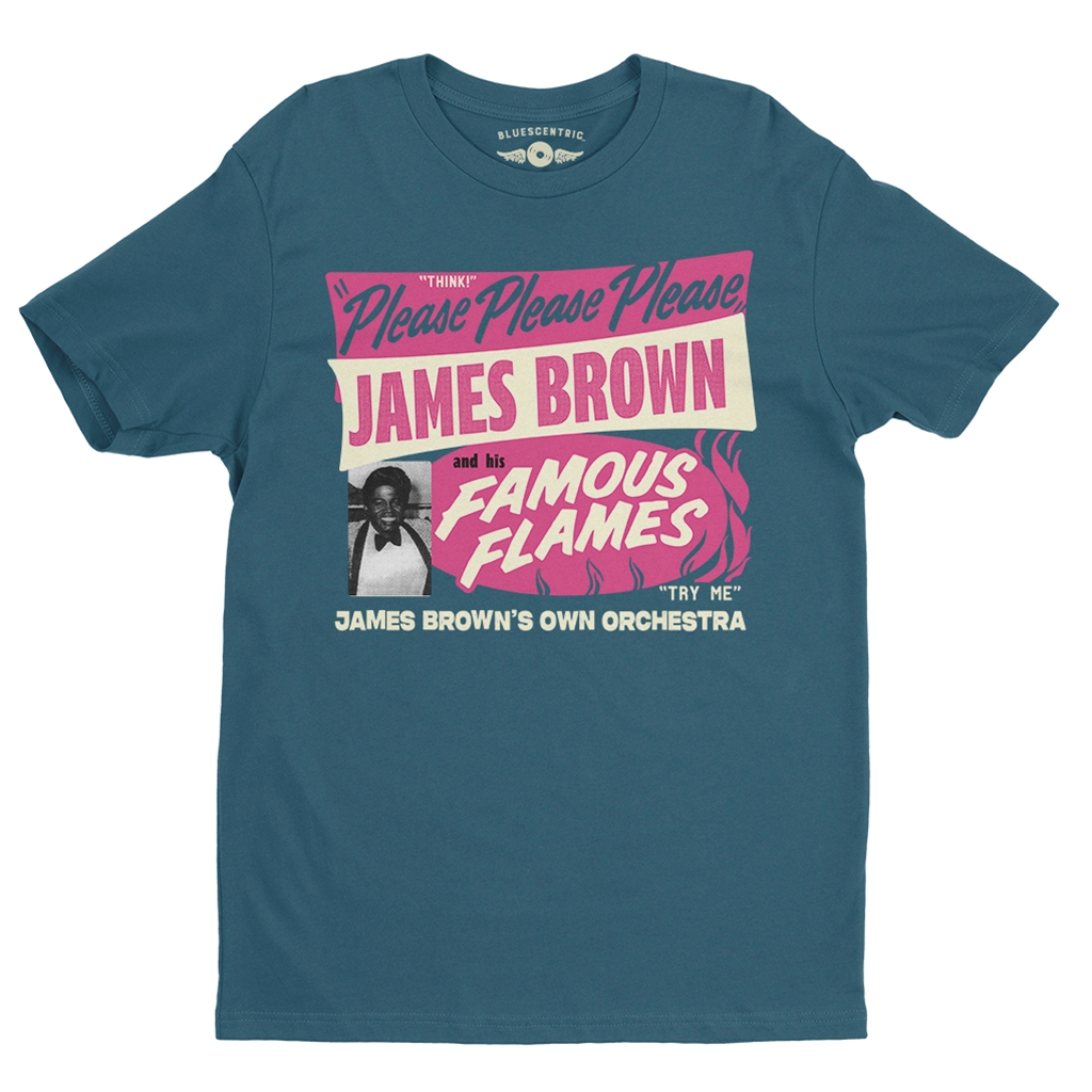 James Brown Famous Flames Tour T-Shirt - Lightweight Vintage Style - vintagedeepteal