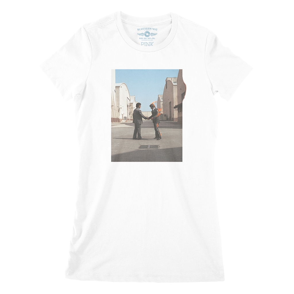 Front/Back Pink Floyd Wish You Were Here Ladies T Shirt - Relaxed Fit - ladieswhite