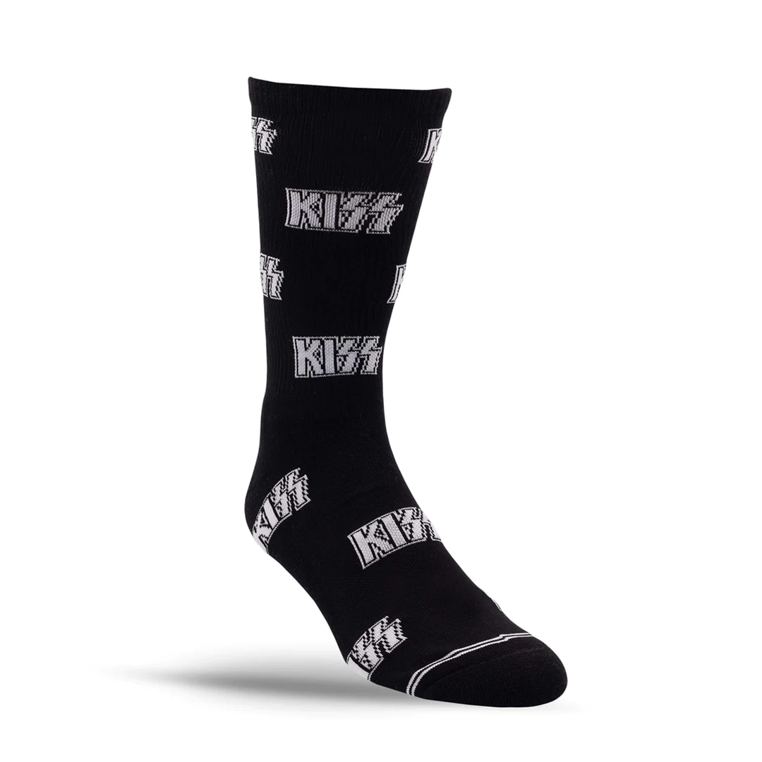 Kiss All-Over Logo Crew Socks - 1 Pair