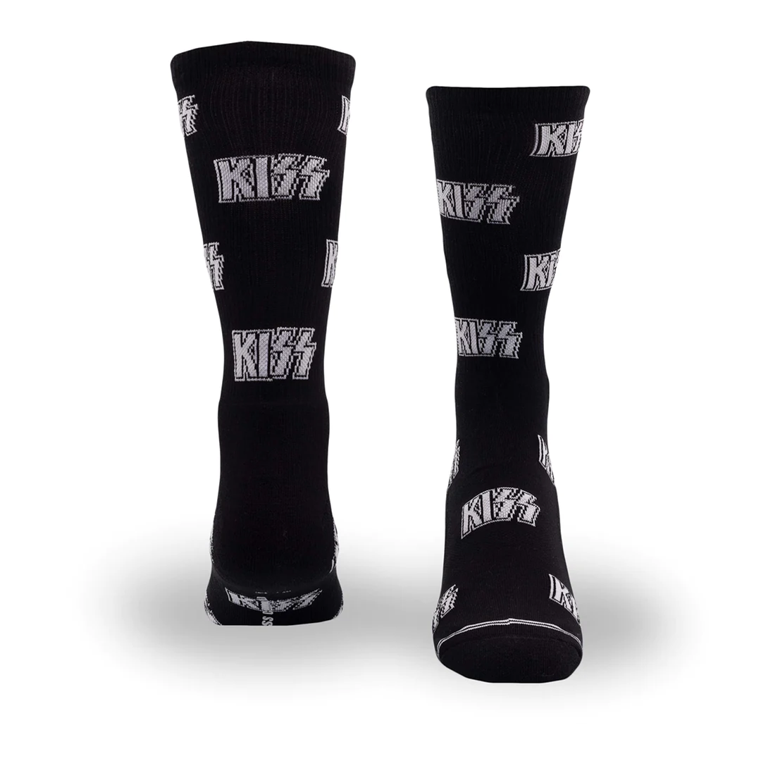 Kiss All-Over Logo Crew Socks - 1 Pair