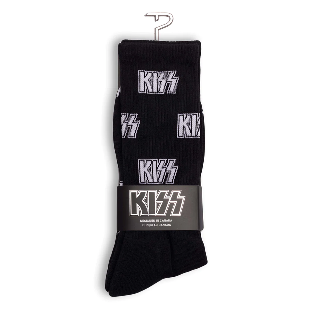 Kiss All-Over Logo Crew Socks - 1 Pair