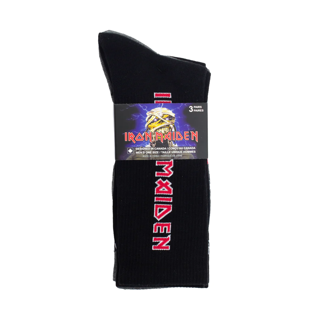 Iron Maiden Logo Socks - 3 Pair