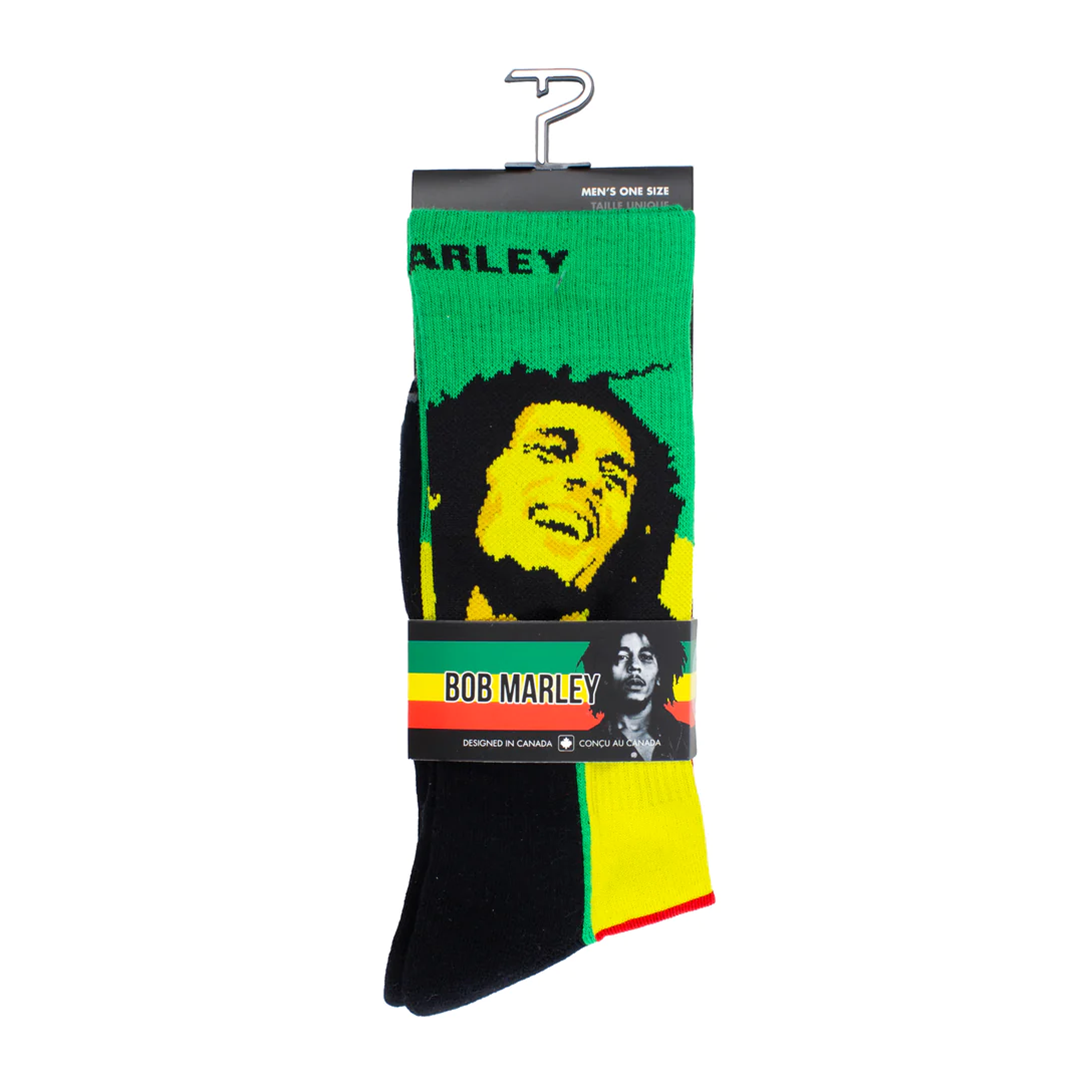 Bob Marley Silhouette Crew Knit Socks - 1 Pair, RASTA COLOR