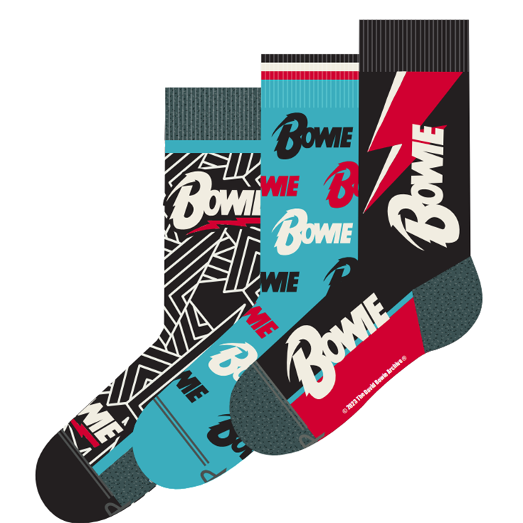 David Bowie Logos 3-Pack of Socks