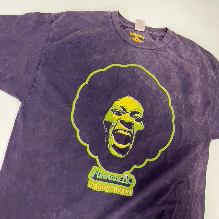 Graphic Green Wash Funkadelic Maggot Brain T-Shirt - Purple Mineral Wash