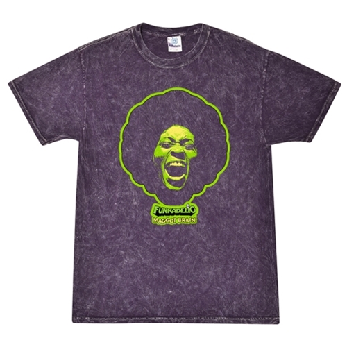 Graphic Green Wash Funkadelic Maggot Brain T-Shirt - Purple Mineral Wash